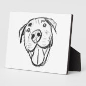 Pitbull Drawing Sing Dog Lovers Black White Fotoplatte (Seite)