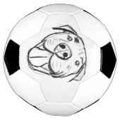 Pitbull Drawing Sing Dog Lovers Black White Fußball (Gedreht)
