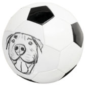 Pitbull Drawing Sing Dog Lovers Black White Fußball (Dreiviertel)