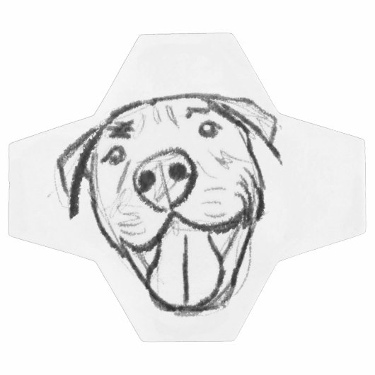 Pitbull Drawing Sing Dog Lovers Black White Fußball (Flach)