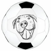 Pitbull Drawing Sing Dog Lovers Black White Fußball (Vorderseite)