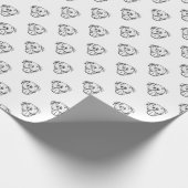 Pitbull Drawing Sing Dog Lovers Black White Geschenkpapier (Ecke)