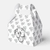 Pitbull Drawing Sing Dog Lovers Black White Geschenkschachtel (Rückseite)