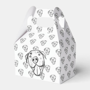 Pitbull Drawing Sing Dog Lovers Black White Geschenkschachtel