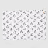 Pitbull Drawing Sing Dog Lovers Black White Golfhandtuch (Horizontal)