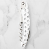 Pitbull Drawing Sing Dog Lovers Black White Kellnermesser (Vorderseite)