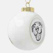 Pitbull Drawing Sing Dog Lovers Black White Keramik Kugel-Ornament (Links)