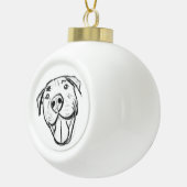 Pitbull Drawing Sing Dog Lovers Black White Keramik Kugel-Ornament (Rechts)
