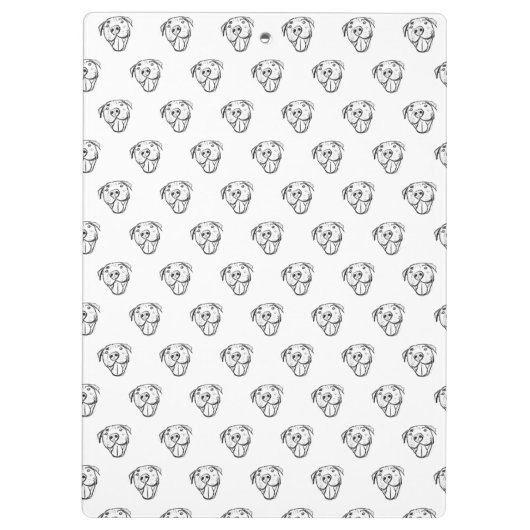 Pitbull Drawing Sing Dog Lovers Black White Klemmbrett (Rückseite)