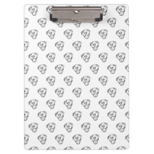 Pitbull Drawing Sing Dog Lovers Black White Klemmbrett