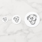 Pitbull Drawing Sing Dog Lovers Black White Konfetti (Rückseiten)