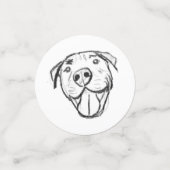 Pitbull Drawing Sing Dog Lovers Black White Konfetti (Klein Vorderseite)