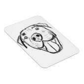 Pitbull Drawing Sing Dog Lovers Black White Magnet (Rechte Seite)