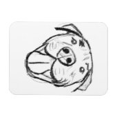 Pitbull Drawing Sing Dog Lovers Black White Magnet (Horizontal)