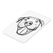 Pitbull Drawing Sing Dog Lovers Black White Magnet (Linke Seite)