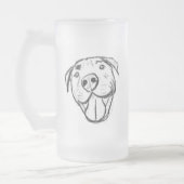 Pitbull Drawing Sing Dog Lovers Black White Mattglas Bierglas (Links)