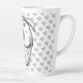Pitbull Drawing Sing Dog Lovers Black White Milchtasse (Rechts)