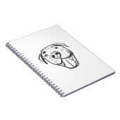 Pitbull Drawing Sing Dog Lovers Black White Notizblock (Rechte Seite)