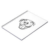 Pitbull Drawing Sing Dog Lovers Black White Notizblock (Linke Seite)