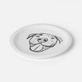 Pitbull Drawing Sing Dog Lovers Black White Pappteller (Schrägansicht)