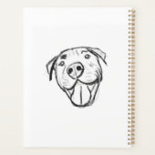 Pitbull Drawing Sing Dog Lovers Black White Planer (Rückseite)