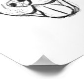 Pitbull Drawing Sing Dog Lovers Black White Poster (Ecke)