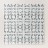 Pitbull Drawing Sing Dog Lovers Black White Puzzle (Horizontal)