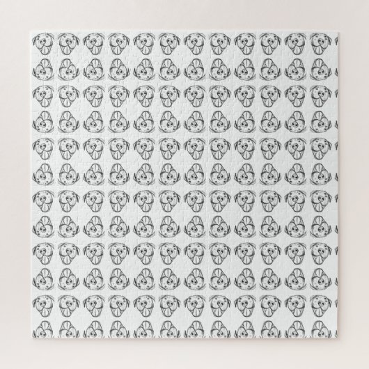 Pitbull Drawing Sing Dog Lovers Black White Puzzle (Vertikal)