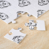 Pitbull Drawing Sing Dog Lovers Black White Puzzle (Seite)