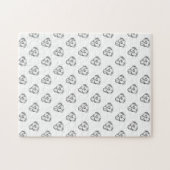 Pitbull Drawing Sing Dog Lovers Black White Puzzle (Horizontal)