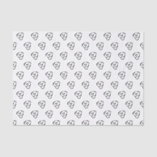 Pitbull Drawing Sing Dog Lovers Black White Seidenpapier (Vorderseite)