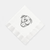 Pitbull Drawing Sing Dog Lovers Black White Serviette (Ecke)