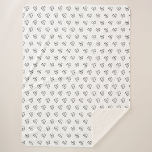 Pitbull Drawing Sing Dog Lovers Black White Sherpadecke (Vorderseite)