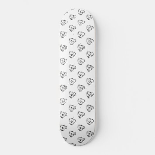 Pitbull Drawing Sing Dog Lovers Black White Skateboard (Vorderseite)