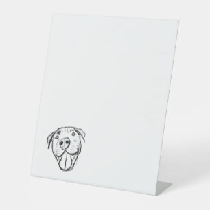 Pitbull Drawing Sing Dog Lovers Black White Sockelschild