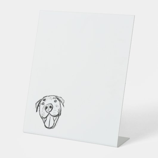 Pitbull Drawing Sing Dog Lovers Black White Sockelschild (Vorderseite)