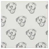 Pitbull Drawing Sing Dog Lovers Black White Stoff (Muster)