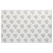 Pitbull Drawing Sing Dog Lovers Black White Stoff (Fat Quarter (45,7 x 55,9 cm))