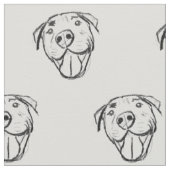 Pitbull Drawing Sing Dog Lovers Black White Stoff (Nahaufnahme)