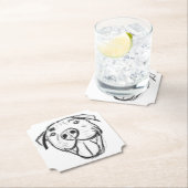 Pitbull Drawing Sing Dog Lovers Black White Untersetzer (Vor Ort)