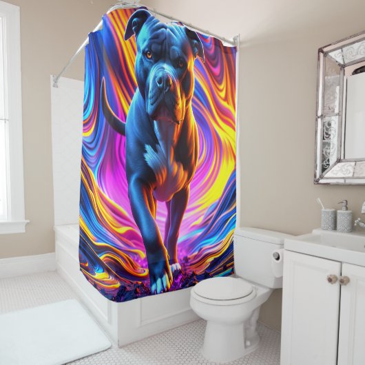 Pitbull Duschvorhang (Beispiel)