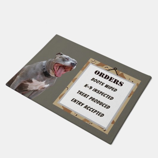 Pitbull Entryway Orders Doormat Fußmatte (Schrägansicht)
