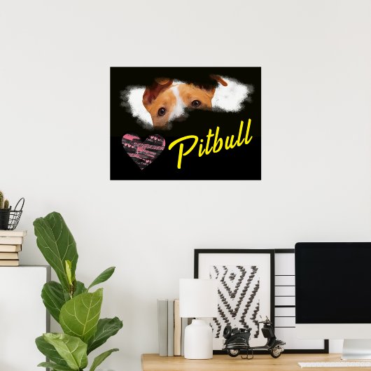 Pitbull Eyes Solid Color Poster (Heimbüro)
