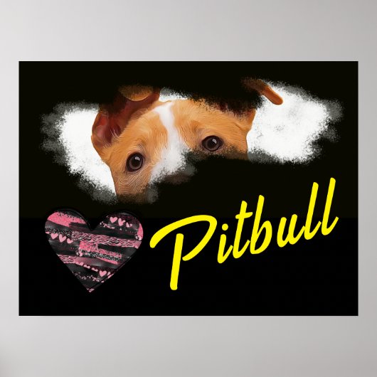 Pitbull Eyes Solid Color Poster (Vorne)