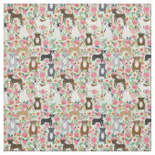 Pitbull Floral Dog Fabric - Pillbull, Hund Stoff (Muster)
