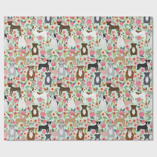 Pitbull Floral Geschenkpackung - Pillenpackung, Geschenkpapier (Flach)