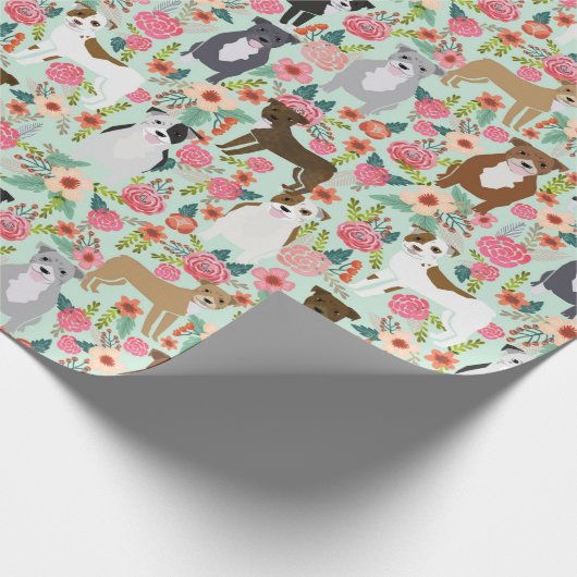 Pitbull Floral Geschenkpackung - Pillenpackung, Geschenkpapier (Ecke)