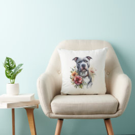 Pitbull Floral Kissen