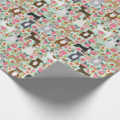 Pitbull Florals Gift Wrap Geschenkpapier (Ecke)
