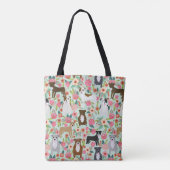 Pitbull Florals Tote Tasche (Rückseite)